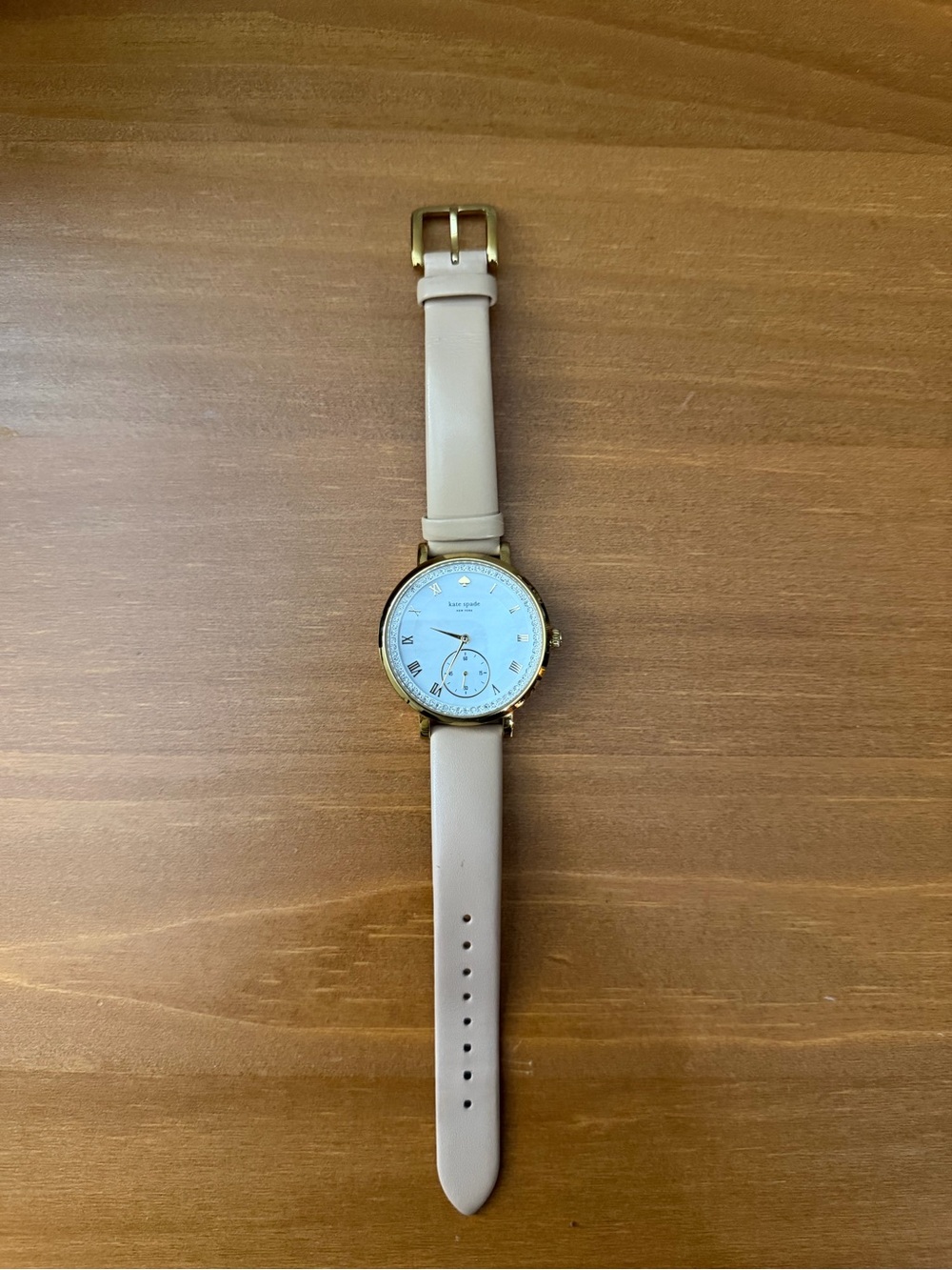 Kate spade Gold-Tone Watch with Pale Pink Leather Strap